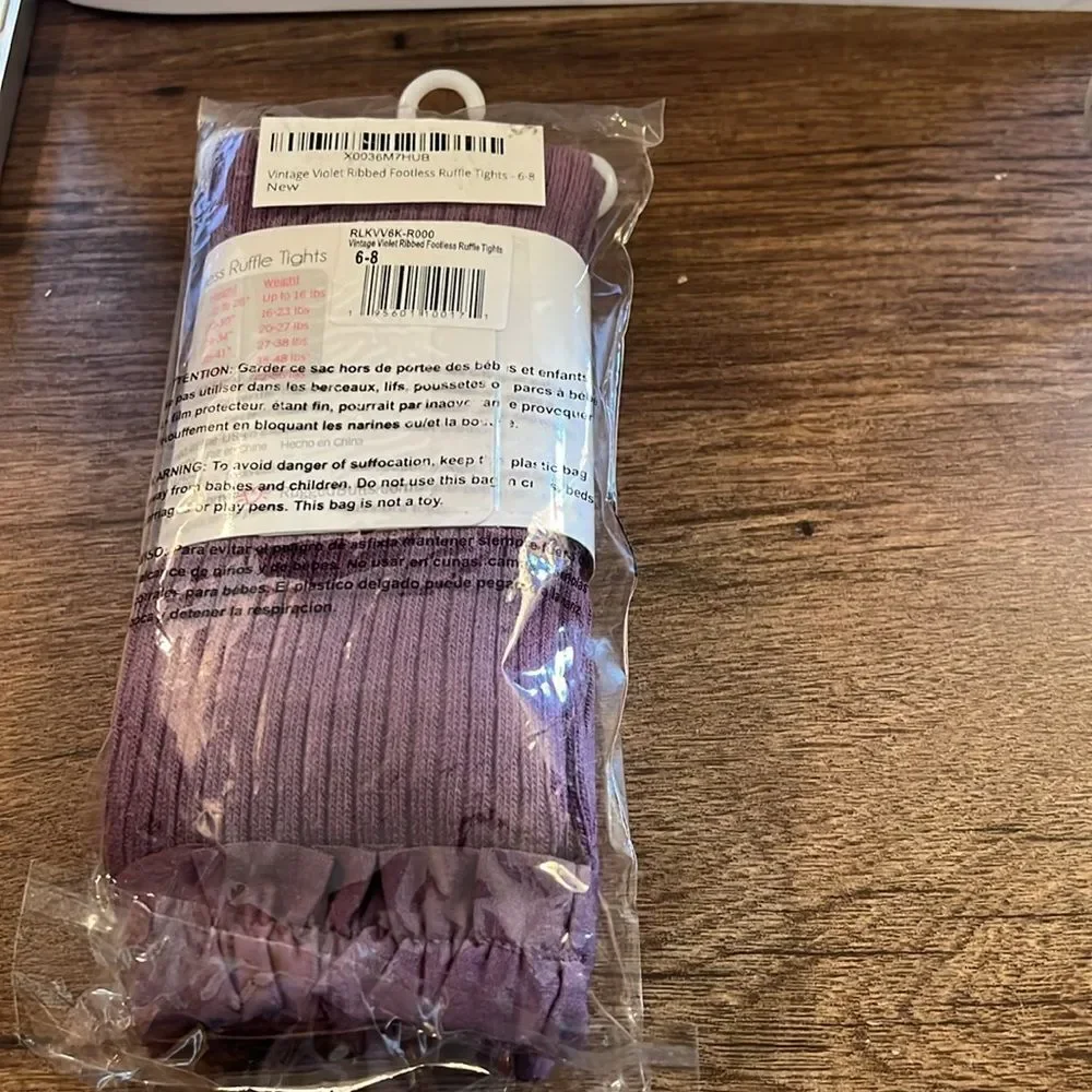 Ruffle Butts Footless Ruffle Tights - Purple